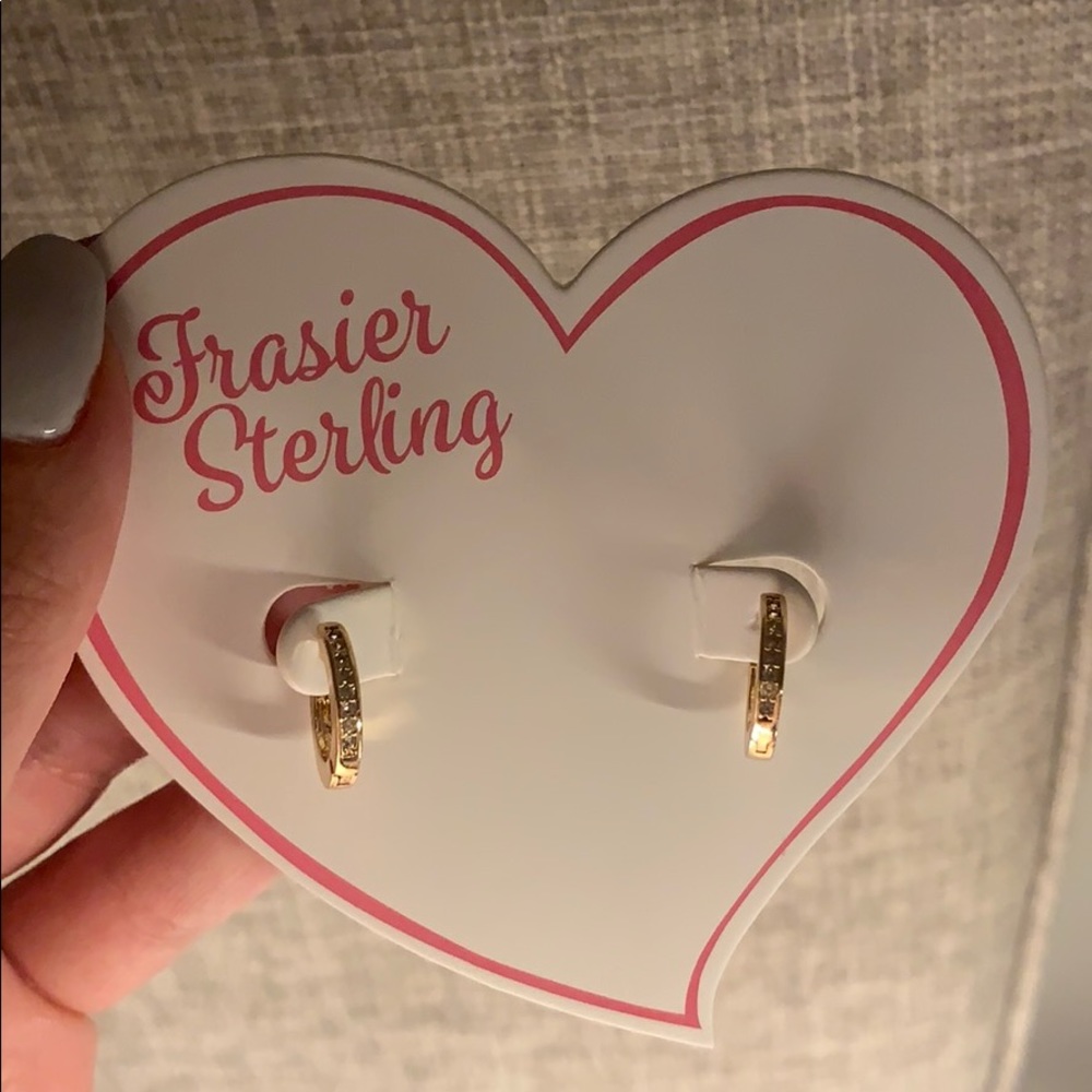 Frasier Sterling Gold Diamond Huggies